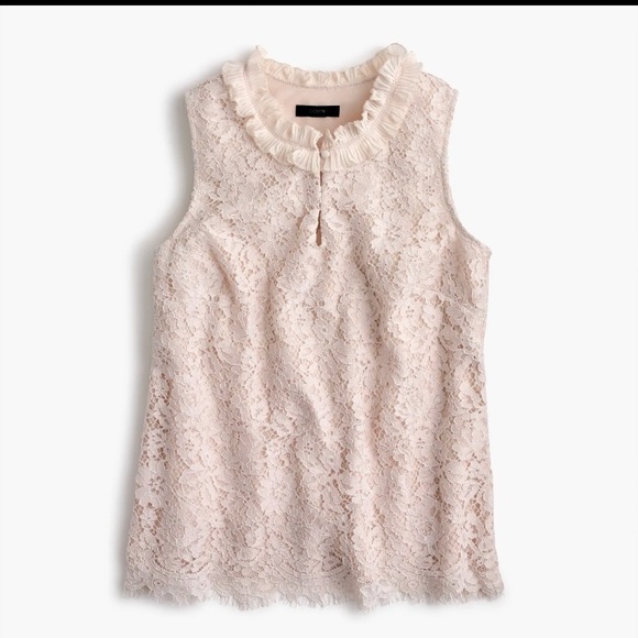 J. Crew lace ruffle-neck top - size XS - Picture 1 of 10